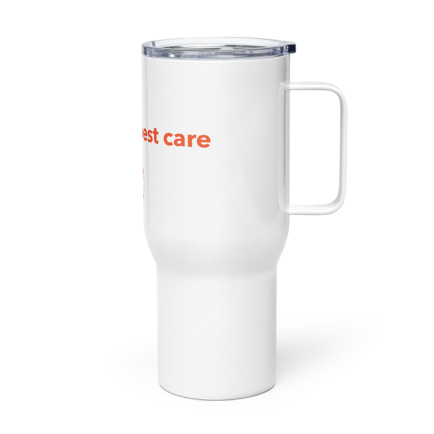 Travel mug with a handle